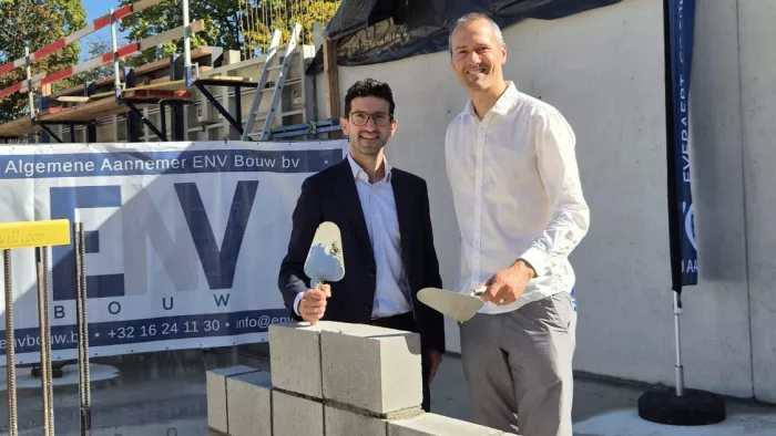 Dijledal legt eerste steen van Albertbuilding in Kessel-Lo met 78  woningen 