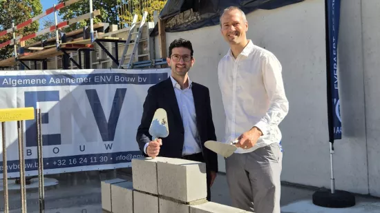 Dijledal legt eerste steen van Albertbuilding in Kessel-Lo met 78  woningen 